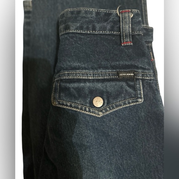 Sean John Boy’s Wide-Leg Jeans Dark Wash Denim Embroidered Size 7X - Picture 7 of 7